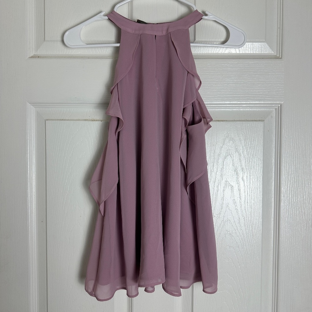 Lauren Conrad Runway Lightweight Flowy Preppy Mauve Halter Neck Top Women Size S